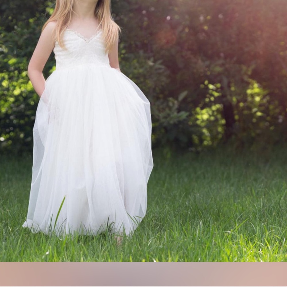 Toddler Ivory Tulle Flower Girl Dress